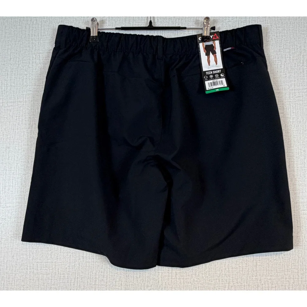 NWT Gerry Mens Black Tech Shorts Size 38 Stretch UPF 30+ Hiking Golf Gorpcore